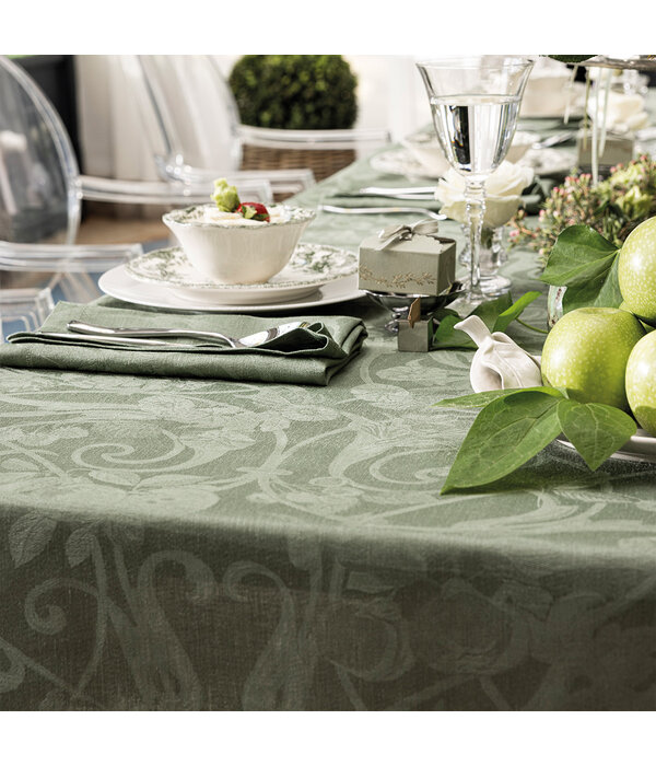 Le Jacquard Français Tivoli green tafellinnen