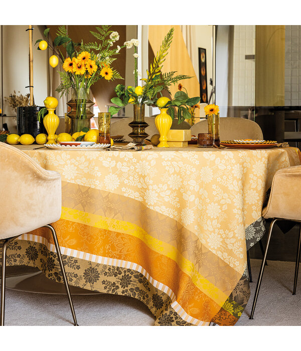 Le Jacquard Français tafellinnen Gipsy desert yellow