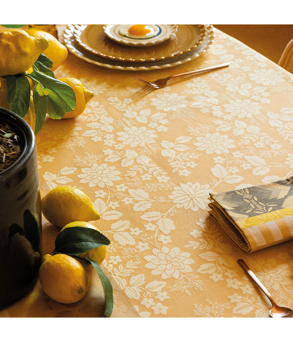 Le Jacquard Français tafellinnen Gipsy desert yellow