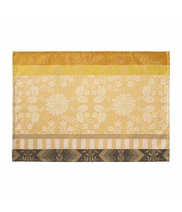 Le Jacquard Français gecoat tafellinnen Gipsy desert yellow