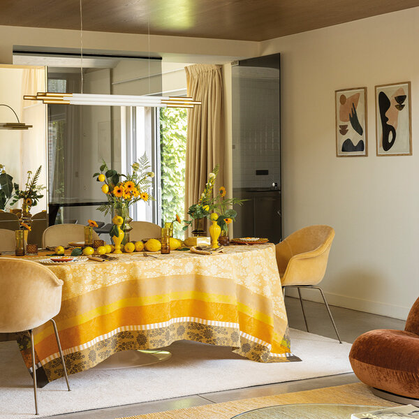 gecoat tafellinnen Gipsy desert yellow
