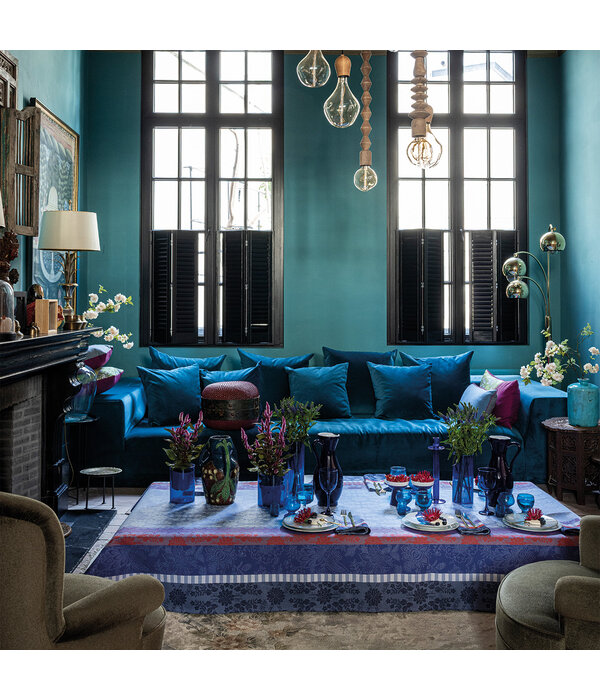 Le Jacquard Français tafellinnen Gipsy azur blue