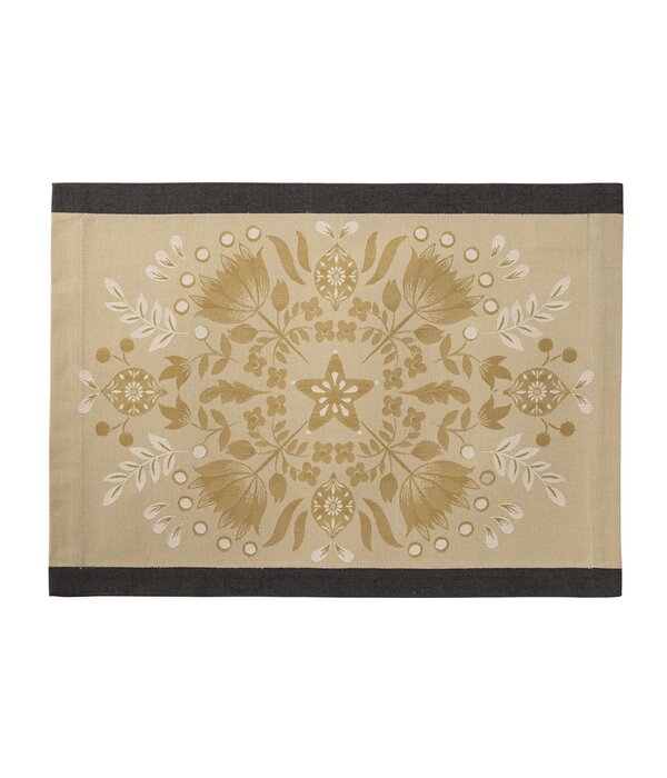 Le Jacquard Français Tafellinnen Féerie pain d'épices yellow