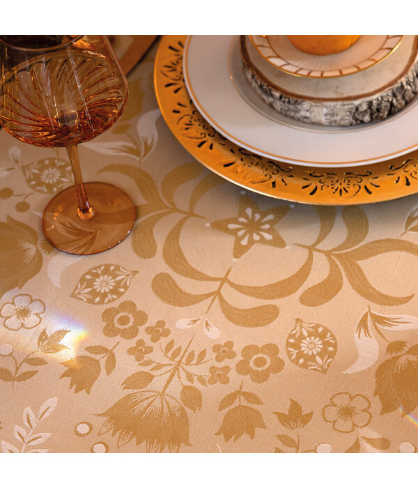 Le Jacquard Français Tafellinnen Féerie pain d'épices yellow