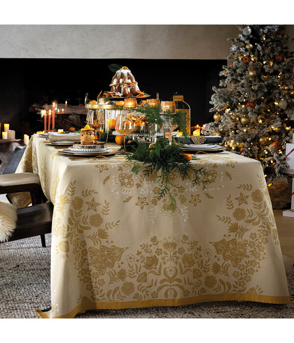 Le Jacquard Français Tafellinnen Féerie pain d'épices yellow