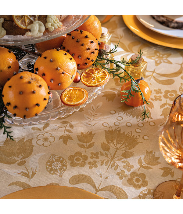 Le Jacquard Français Tafellinnen Féerie pain d'épices yellow