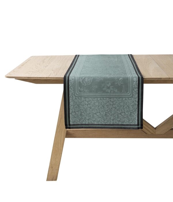 Le Jacquard Français Tafellinnen Romance tendresse green, 100% gekamd linnen