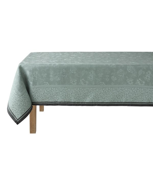 Le Jacquard Français Tafellinnen Romance tendresse green, 100% gekamd linnen