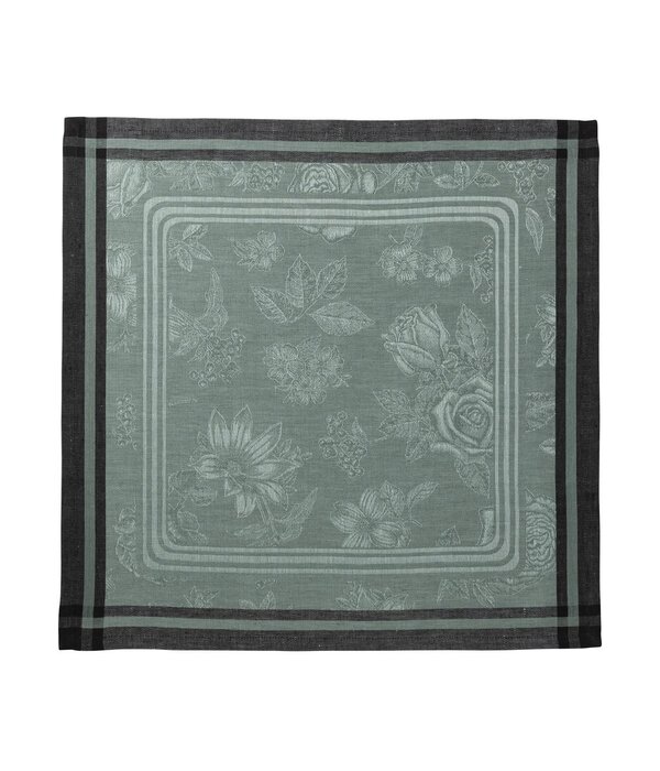 Le Jacquard Français Tafellinnen Romance tendresse green, 100% gekamd linnen
