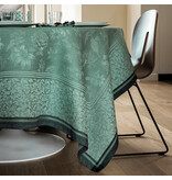 Le Jacquard Français Tafellinnen Romance tendresse green, 100% gekamd linnen