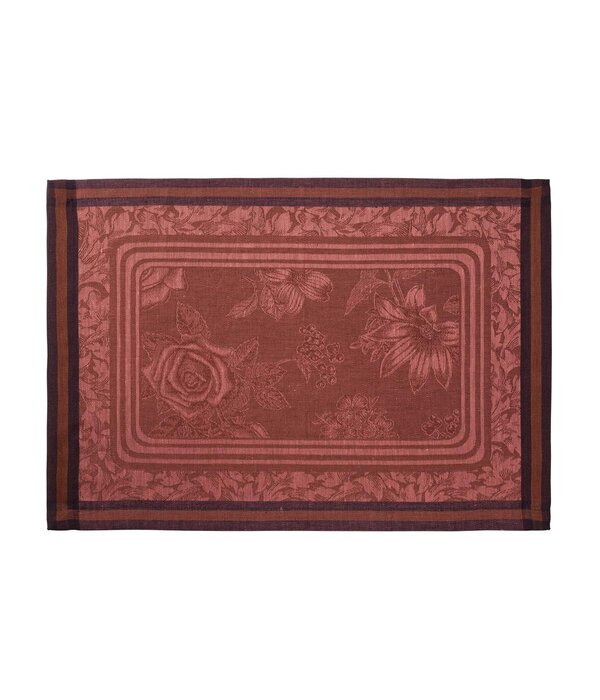 Le Jacquard Français Tafellinnen Romance passion red, 100% gekamd linnen
