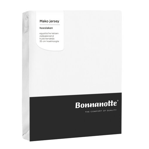 Bonnanotte witte strijkvrij jersey hoeslakens Mako (155 gr/m²), vanaf