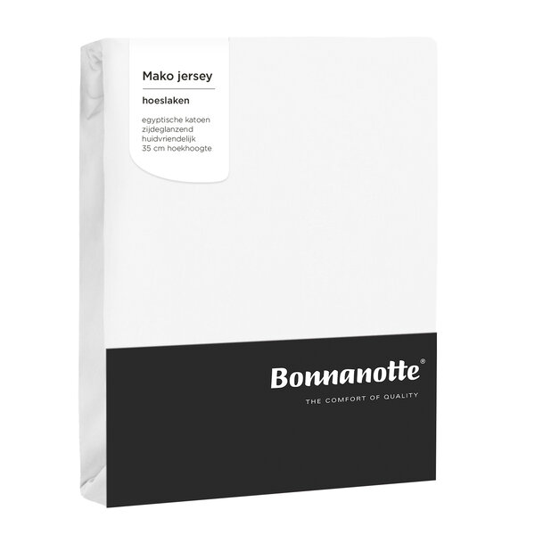 witte strijkvrij jersey hoeslakens Mako (155 gr/m²), vanaf