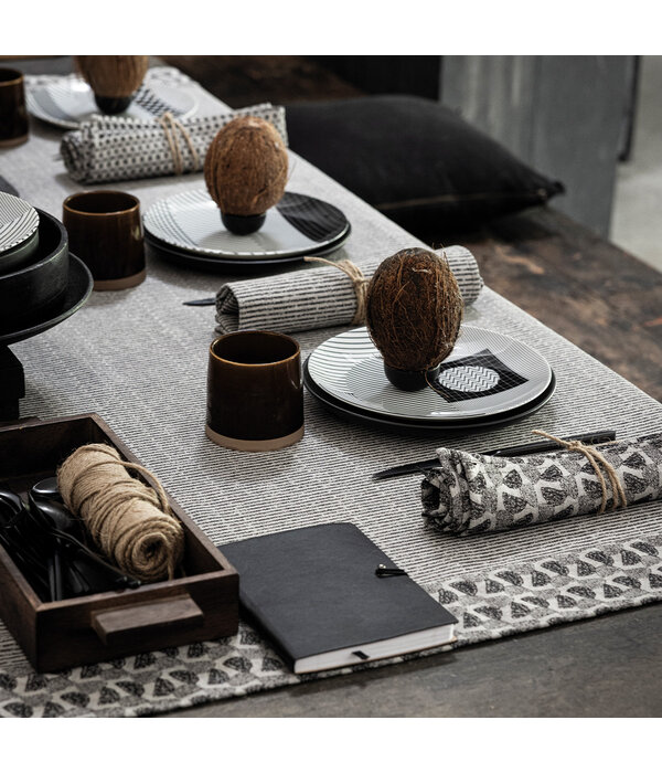 Le Jacquard Français tafellaken Empreintes charbon black