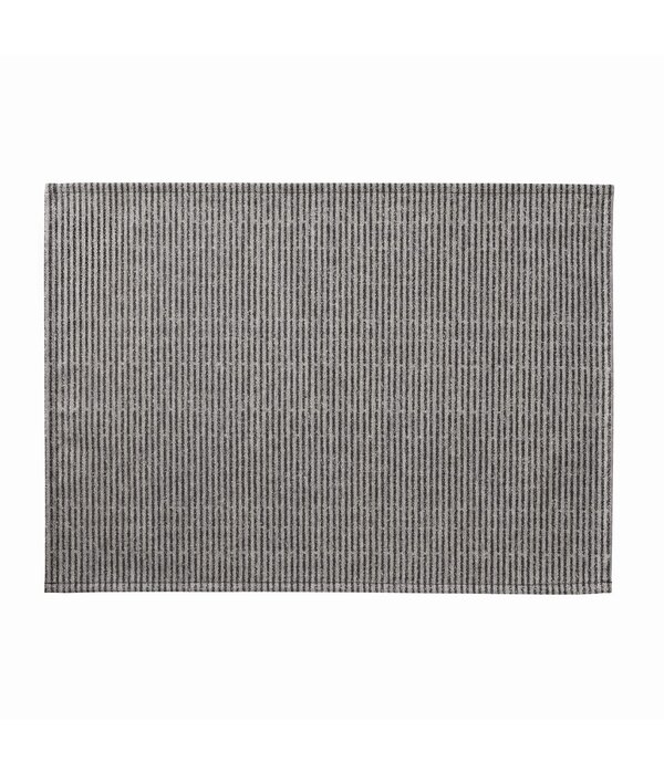 Le Jacquard Français gecoate placemat Empreintes Rayures charbon black