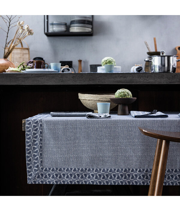 Le Jacquard Français tafellaken Empreintes cobalt blue