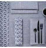 Le Jacquard Français servet Empreintes Rayures cobalt blue