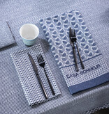 Le Jacquard Français servet Empreintes Tissage cobalt blue