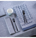 Le Jacquard Français servet Empreintes Tissage cobalt blue