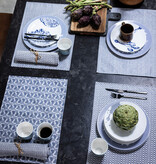 Le Jacquard Français gecoate placemat Empreintes Rayures cobalt blue