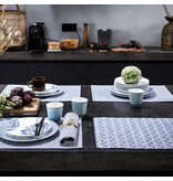 Le Jacquard Français gecoate placemat Empreintes Rayures cobalt blue