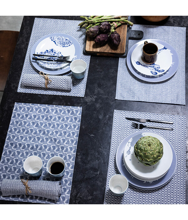 Le Jacquard Français gecoate placemat Empreintes Tissage cobalt blue