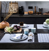 Le Jacquard Français gecoate placemat Empreintes Tissage cobalt blue