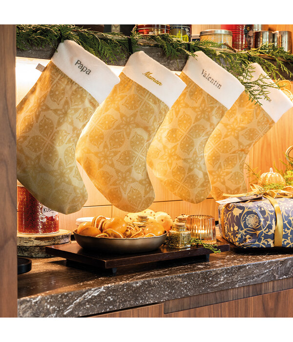 Le Jacquard Français kerstsok Féerie yellow