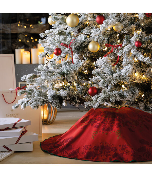 Le Jacquard Français kerstboomkleed Féerie red
