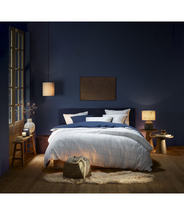 De Witte Lietaer dekbedovertrekset Juul blue indigo, flanel