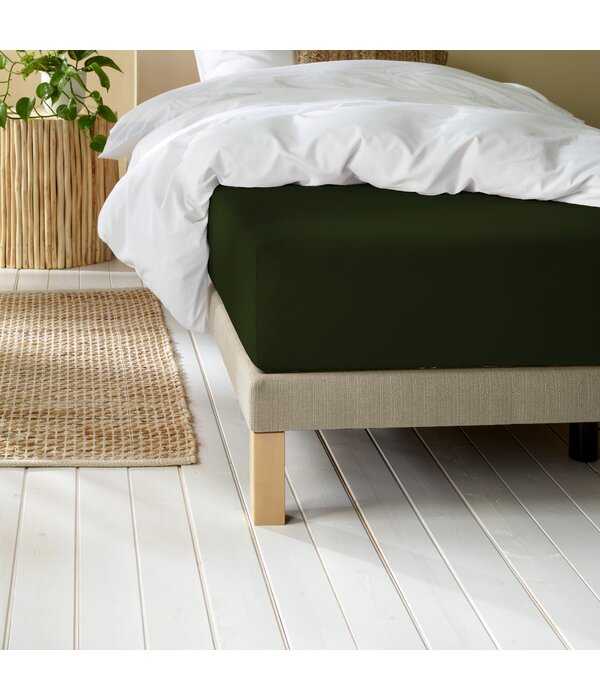 De Witte Lietaer flanellen khaki hoeslaken Laurence