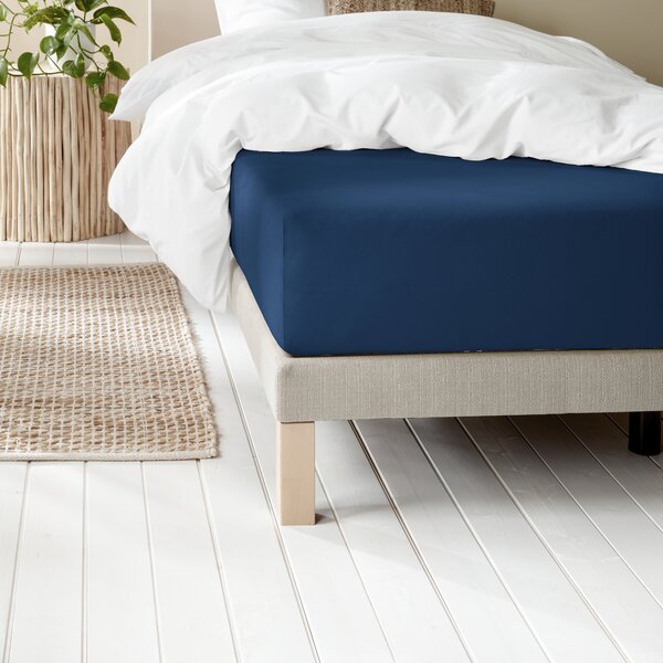 flanellen blue indigo hoeslaken Laurence, vanaf