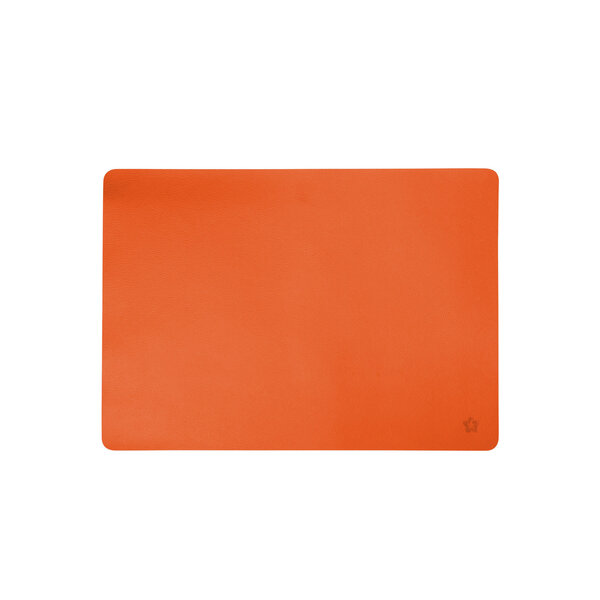 Jazz orange (OR) lederlook rechthoekige placemats per 6