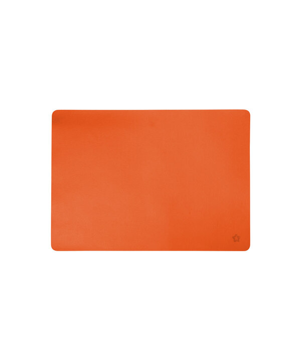 Jazz orange (OR) lederlook rechthoekige placemats per 6