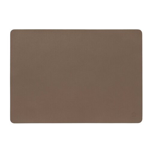 Jazz mocha mousse (MM) lederlook rechthoekige placemats per 6