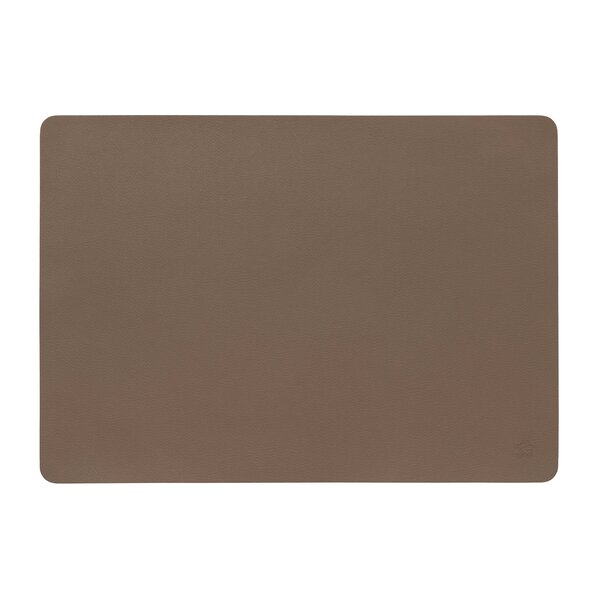 Jazz mocha mousse (MM) lederlook rechthoekige placemats per 6