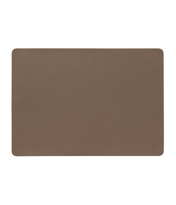 Jazz mocha mousse (MM) lederlook rechthoekige placemats per 6