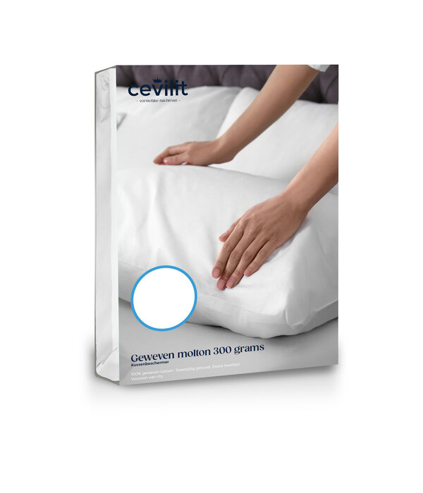 Cevilit molton kussensloop met rits per 2 stuks (300 gram per m²)