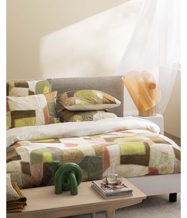 Designers Guild dekbedovertrek Clay Collage terracotta, 200TC