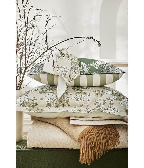 Alexandre Turpault Fauborg mousse/moss green kussenhoes (linnen)