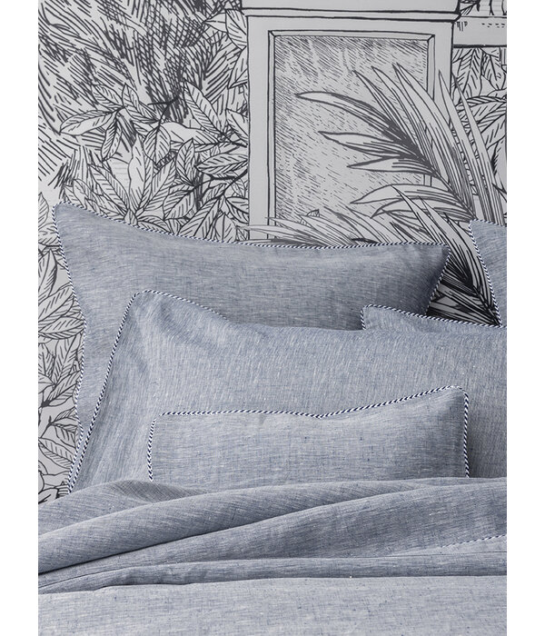 Alexandre Turpault Jouvence marine dekbedovertrek, 100% hennep, vanaf