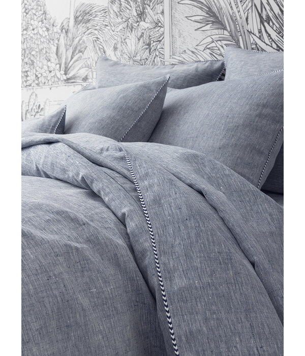 Alexandre Turpault Jouvence marine dekbedovertrek, 100% hennep, vanaf