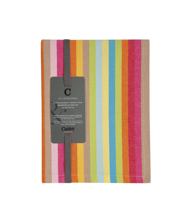 Cawö theedoek katoen Cuisine Lifestyle streifen 7008 multicolor (25), 50x70 cm