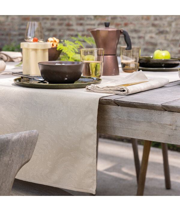 Le Jacquard Français tafellinnen Vegetal mood beige