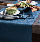 Le Jacquard Français gecoat tafellinnen Vegetal mood blue, 100% katoen, vanaf