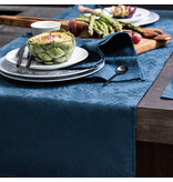 Le Jacquard Français gecoat tafellinnen Vegetal mood blue, 100% katoen, vanaf