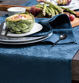 Le Jacquard Français gecoat tafellinnen Vegetal mood blue, 100% katoen, vanaf
