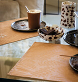 Le Jacquard Français gecoat tafellinnen Vegetal mood brown, 100% katoen, vanaf
