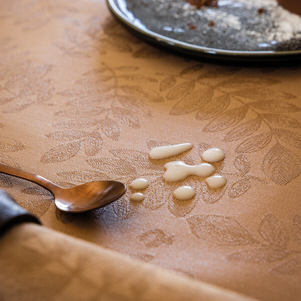 gecoat tafellinnen Vegetal mood brown, 100% katoen, vanaf