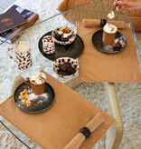 Le Jacquard Français gecoat tafellinnen Vegetal mood brown, 100% katoen, vanaf